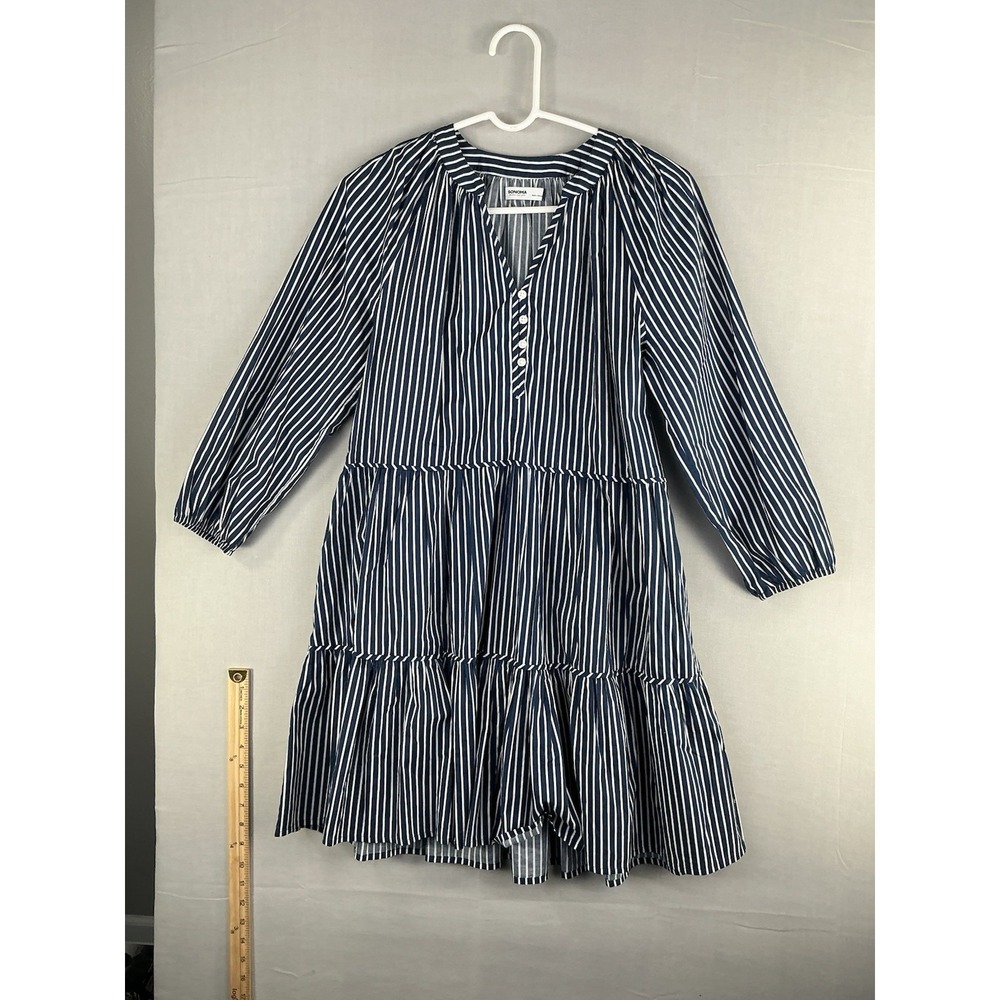 Sonoma Goods For Life Women's Striped Tiered Dress Size S Long Sleeve